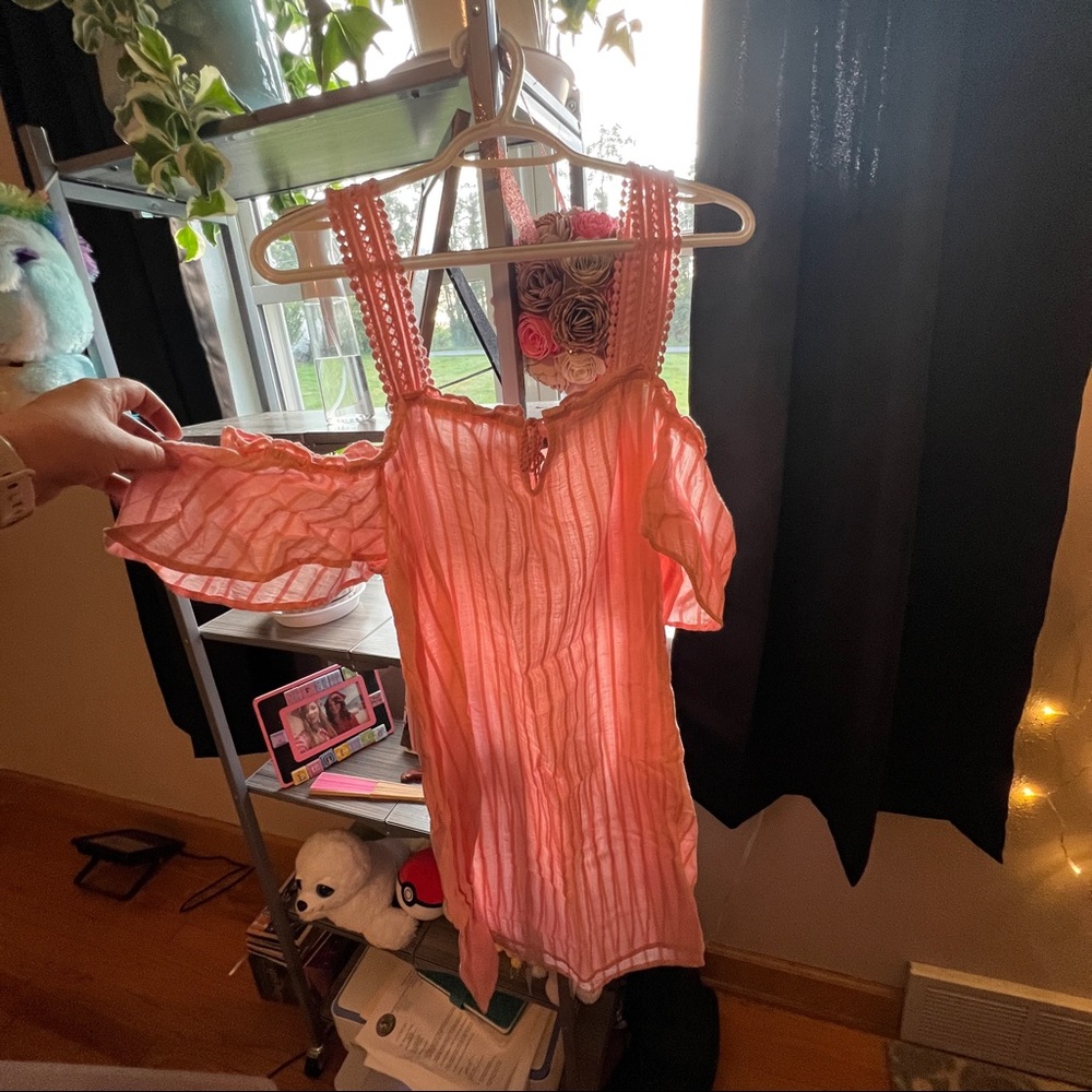 Aerie Pink Off the Shoulder Swimsuit Coverup